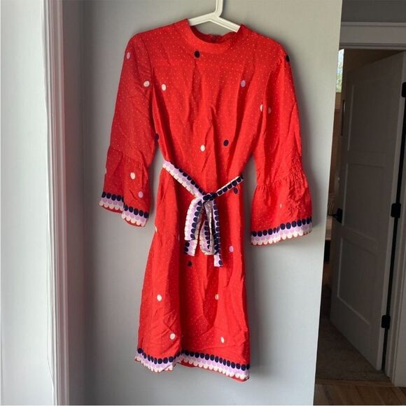 Boden Armelle Spot Dress, Red Pop Spot Size 10 - Picture 4 of 13